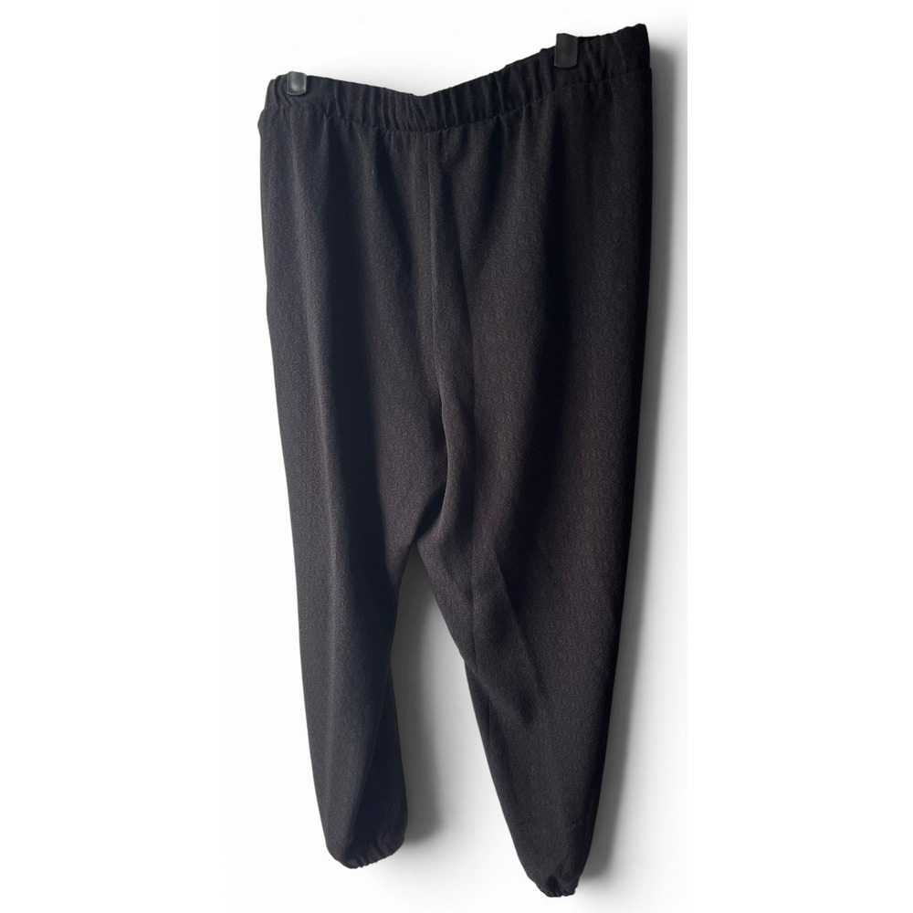 APT. 9 Black Textured Jogger Pants Elastic Waist Gold Zip Pockets XL - Picture 5 of 7